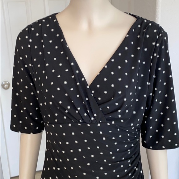 Ralph Lauren stars black/white faux wrap dress-6 - Picture 2 of 8